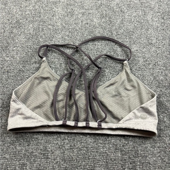 ROXY Women’s Grey Strappy Racerback Athletic Sports Bra size: Medium - Picture 2 of 6